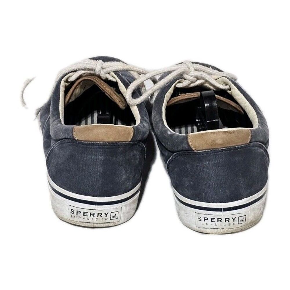 Sperry Top-Sider Striper II CVO Navy Salt-Washed Canvas Sneakers Men's 13W Wide - Picture 5 of 10